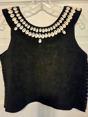 Artisan Made Suede Leather Black M/L Vest